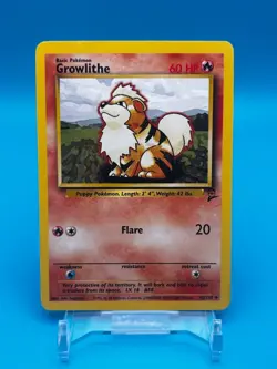 Pokemon TCG - Growlithe #42 - Base 2 Set - Vintage Uncommon Card - Near Mint - Image 1