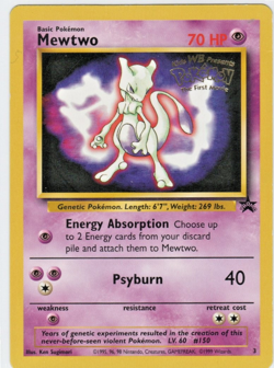 Pokemon TCG Mewtwo #3 WB Kids Presents the First Movie Card - Image 1