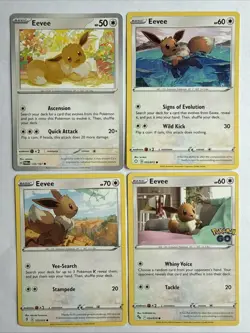 Eevee 4 Card Lot ~Cute cards~ Pokemon TCG - perfect for Eevee collectors - Image 1