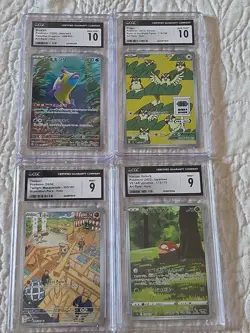 Lot of 4 Graded Pokemon TCG Cards Bruxish, Pidgey, Timburr, Voltorb - Image 1