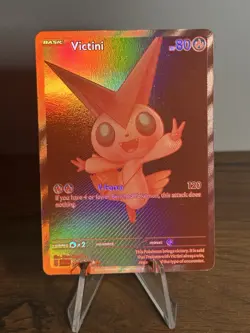 Red Victini 171/086 Black Bolt Pokemon Card Rare Holo PACK FRESH - Image 1