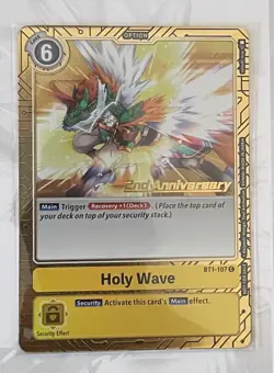 Holy Wave BT1-107 C Alt Art Digimon TCG 2nd Anniversary Card Set - Image 1