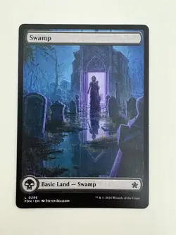 Swamp 0286 Borderless Liliana MTG Magic the Gathering Card NM Near Mint FDN - Image 1