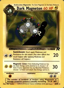 Dark Magneton 28/82 Rare Team Rocket Pokemon Unlimited Lightly Played - Image 1