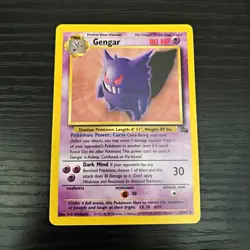 Gengar 20/62 Fossil Holo Rare Unlimited English Stage 2 80 HP 1999 Pokemon TCG - Image 1