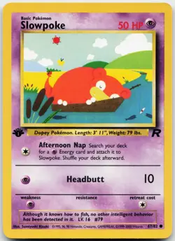 Slowpoke 67/82 Common Team Rocket Pokemon 1st Edition Lightly Played - Image 1