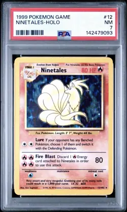 1999 POKEMON GAME #12 NINETALES-HOLO PSA 7 - Image 1