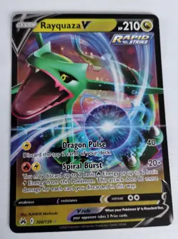 Pokemon TCG Rayquaza V Crown Zenith 100/159 Holo Ultra Rare - Image 1