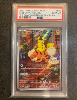PSA 10 POKEMON Japanese SV-P 098 PROMO DETECTIVE PIKACHU 2023 DET RTRNS - Image 1
