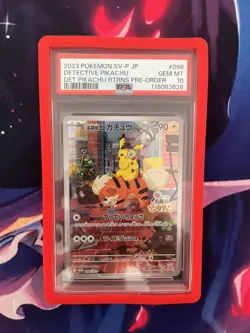2023 Pokemon Japanese Sv-P Promo #098 Detective Pikachu Returns Pre-Order PSA 10 - Image 2