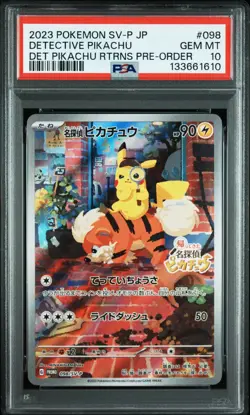 PSA 10 2023 POKEMON JAPANESE SV-P PROMO #098 DETECTIVE PIKACHU - Image 1
