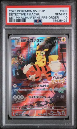 2023 Pokemon TCG - Detective Pikachu 098/SV-P PSA 10 (Japanese Promo) - Image 1