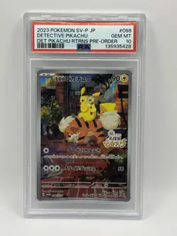 2023 Pokemon Japanese Sv-P Promo #098 Detective Pikachu Returns Pre-Order PSA 10 - Image 1