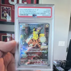 Pokemon TCG Detective Pikachu 098/SV-P Promo Full Art Holo Japanese 2023 PSA 10 - Image 1