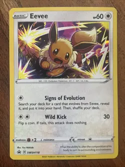 Pokemon TCG Eevee SWSH118 SWSH: Sword & Shield Promo Cards Black Star Promo - Image 1