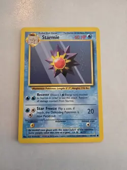 Starmie Pokemon Card Starmie Base Set Common Card 64/102 Unlimited WOTC NM - Image 1