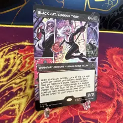 Black Cat, Cunning Thief (Borderless) #222 (Foil) (NM) Spider-Man SPM Magic MTG - Image 2