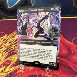 Black Cat, Cunning Thief (Borderless) #222 (Foil) (NM) Spider-Man SPM Magic MTG - Image 3