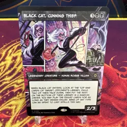 Black Cat, Cunning Thief (Borderless) #222 (Foil) (NM) Spider-Man SPM Magic MTG - Image 4