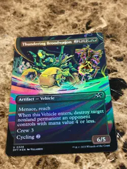 THUNDERING BROODWAGON Magic MTG Aetherdrift Borderless Foil - Image 1