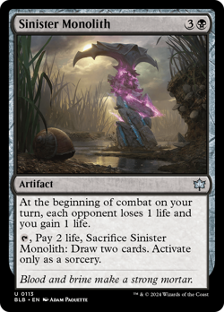 Sinister Monolith [Bloomburrow] Magic MTG - Image 1