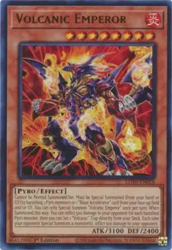 Yu-Gi-Oh Card - LD10-EN018 - VOLCANIC EMPEROR (ultra rare holo) - NM/M - Image 1