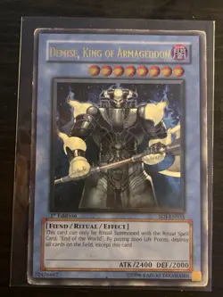 Demise, King of Armageddon SOI-EN035 Shadow of Infinity 1st Edition Yugioh - Image 1