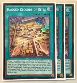 YuGiOh! 3x Ragged Records of Rites CORI-EN062 1st Edition NM - Image 1