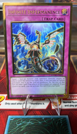 Yugioh Infinite Impermanence MAGO-EN052 Gold Rare 1st Ed - NM Staple Trap Card - Image 1