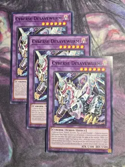 Yugioh! 3x Cyberse Desavewurm CYAC-EN034 Common 1st Ed NM - Image 1