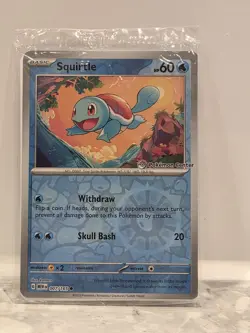 Pokemon Center Stamped Promo 2023 Squirtle 151 Reverse Holo Card #007/165 Sealed - Image 1