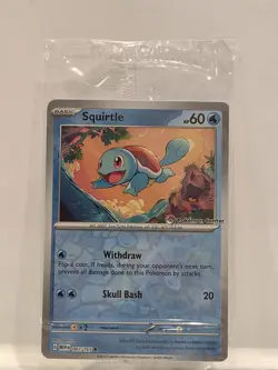 Pokemon Center Stamped Promo 2023 Squirtle 151 Reverse Holo Card #007/165 Sealed - Image 2
