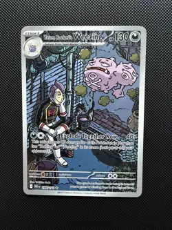 Team Rocket's Weezing 199/182 Illustration Rare Destined Rivals Pokemon Card NM - Image 1