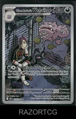 TEAM ROCKET'S WEEZING 199/182 ILLUSTRATION RARE DESTINED RIVALS POKEMON NM/M - Image 1