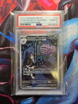 PSA 10 Team Rocket's Weezing 199/182 Pokemon Destined Rivals Illustration Rare - Image 1