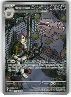 Team Rocket's Weezing 199/182 Illustration Rare Destined Rivals Pokemon NM - Image 1