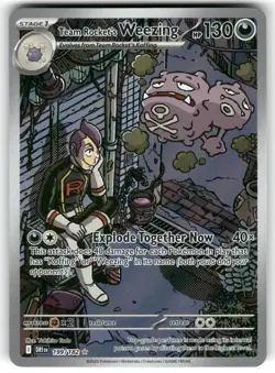Team Rocket's Weezing 199/182 Illustration Rare Destined Rivals Pokemon NM - Image 1