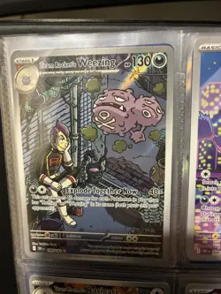 Pokemon TCG Team Rocket's Weezing Destined Rivals Illustration Rare Card 199/182 - Image 1