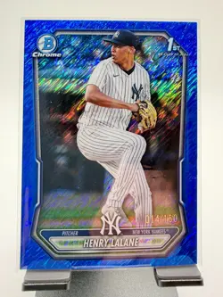 2026 Bowman Chrome Henry Lalane 1st Blue Shimmer /150 #BCP-104 Yankees - Image 1