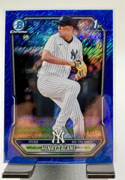 2026 Bowman Chrome Henry Lalane 1st Blue Shimmer /150 #BCP-104 Yankees - Image 2
