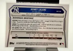 2026 Bowman Chrome Henry Lalane 1st Blue Shimmer /150 #BCP-104 Yankees - Image 3