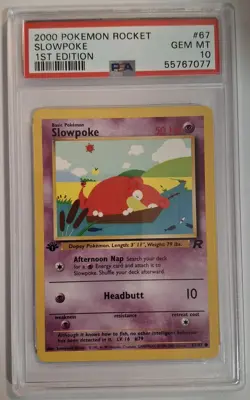 2000 Pokemon ROCKET SLOWPOKE 1ST EDITION #67 PSA 10 GEM MT - Image 1