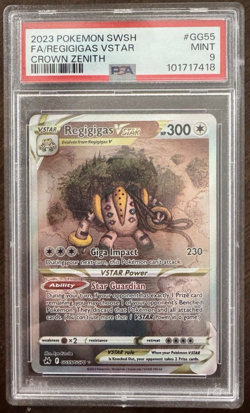 PSA 9 MINT 2023 Pokemon Sw/Sh Crown Zenith GG55 Full Art/Regigigas Vstar - Image 1