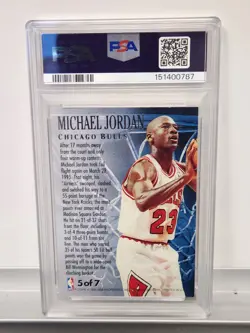 1995 FLEER ULTRA FABULOUS FIFTIES #5 MICHAEL JORDAN PSA 8 - Image 2