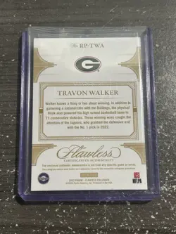 2022 Flawless Emerald Rookie /5 Travon Walker Georgia B8 - Image 2