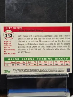 Lefty Grove 2025 Topps Chrome Platinum #342 Blue Prism Refractor Philadelphia - Image 2