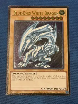 Konami Yu-Gi-Oh! Blue-Eyes White Dragon OP28-EN001 Ultimate Rare Holo Unl - Image 1