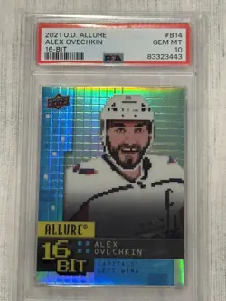 ALEX OVECHKIN PSA 10 2021-22 UPPER DECK ALLURE #B-14 16 BIT SSP - Image 1