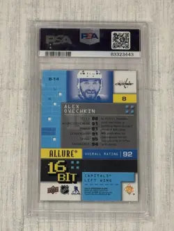 ALEX OVECHKIN PSA 10 2021-22 UPPER DECK ALLURE #B-14 16 BIT SSP - Image 2