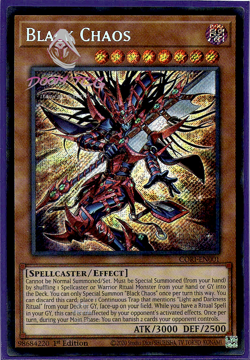 Yugioh! Black Chaos CORI-EN001 (SCR) 1st Ed "Light and Darkness Support" - Image 1